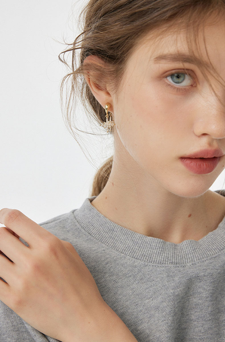 Elegant Starburst Drop Earrings