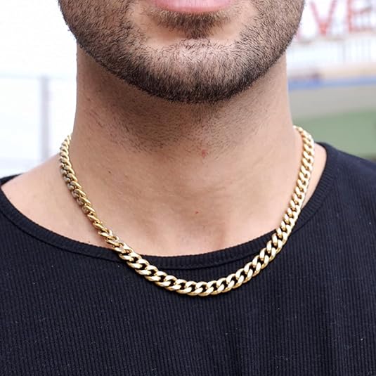 Men's gold-plated thick necklace