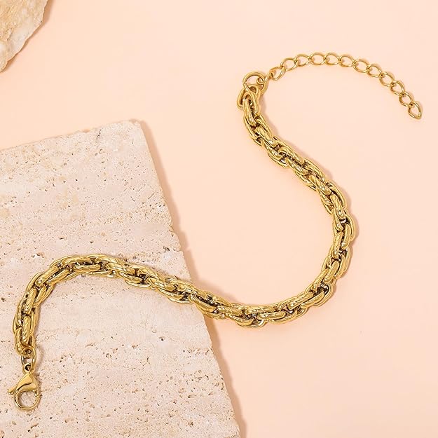 14k gold chain bracelet for men and women
