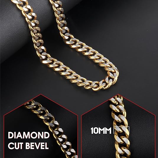 Men's gold-plated thick necklace