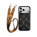 Black Monogram Cardholder Lanyard iPhone Case