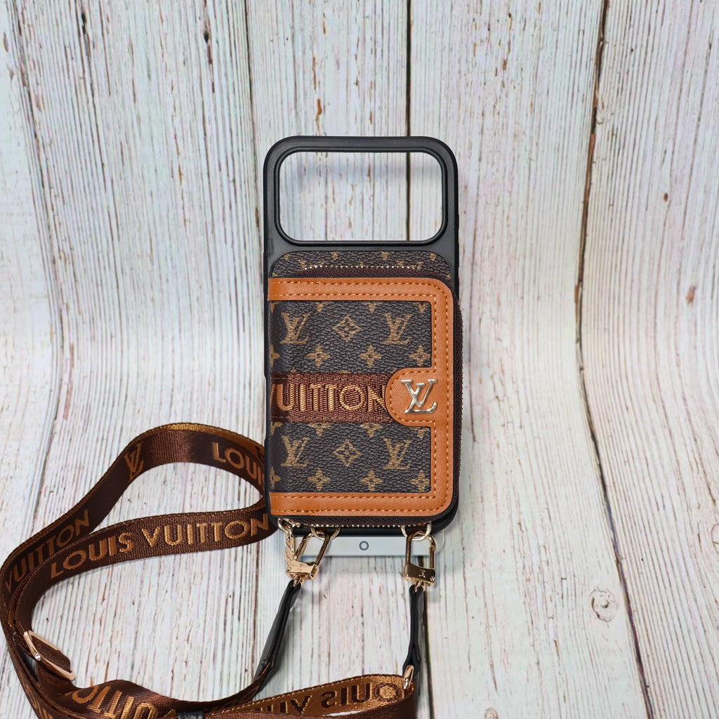 Designer Crossbody Zipped iPhone Case