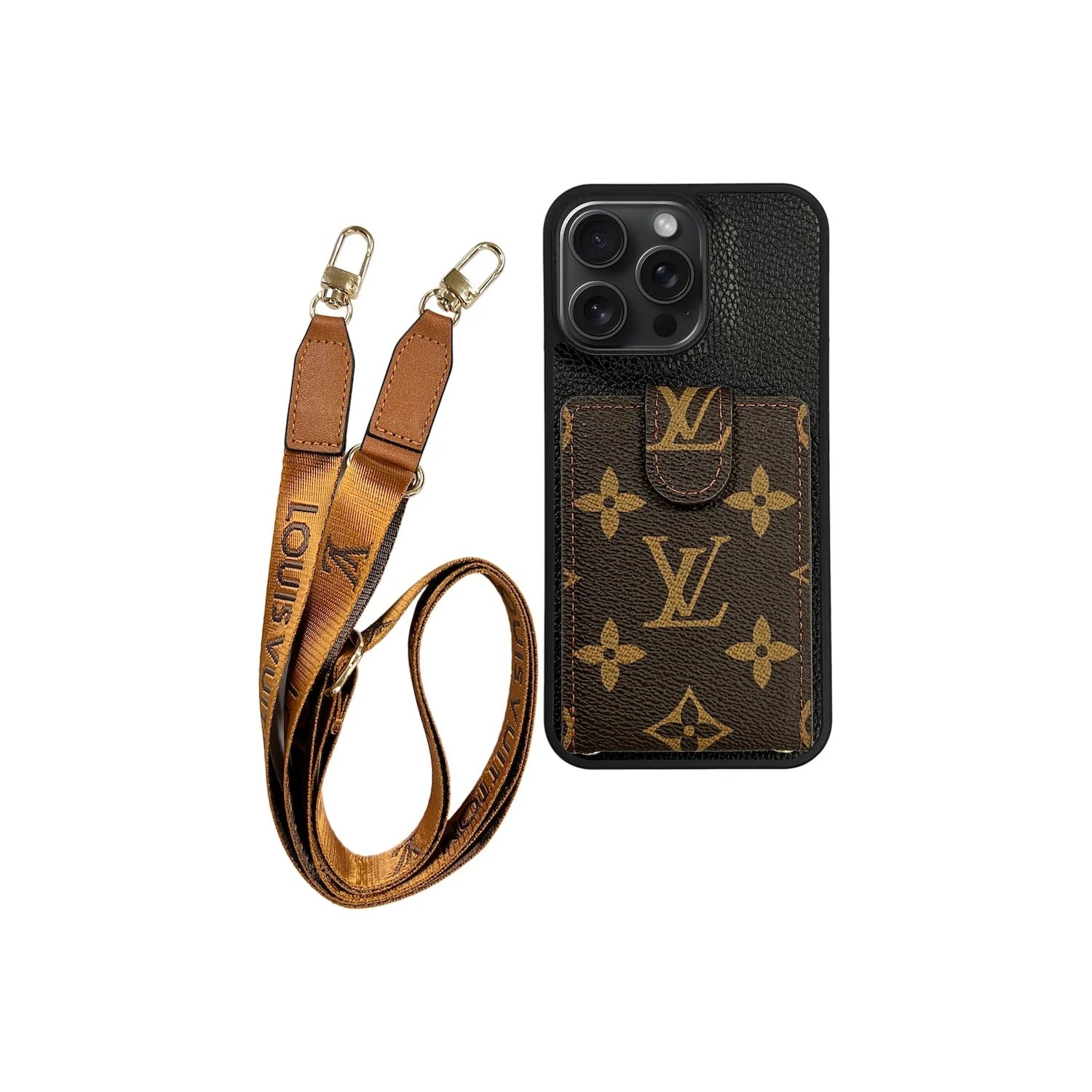 Brown Monogram Cardholder Lanyard iPhone Case