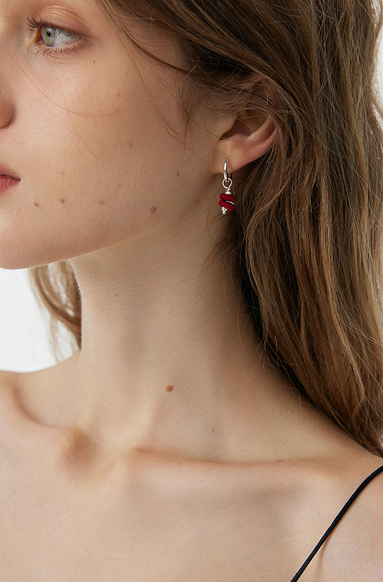 Retro Red Lantern Earrings