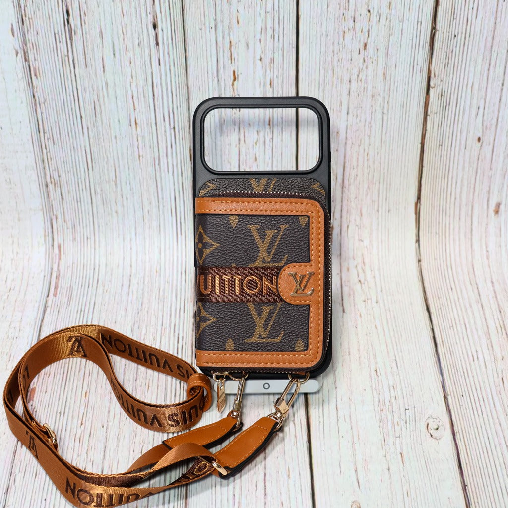 Designer Crossbody Zipped iPhone Case