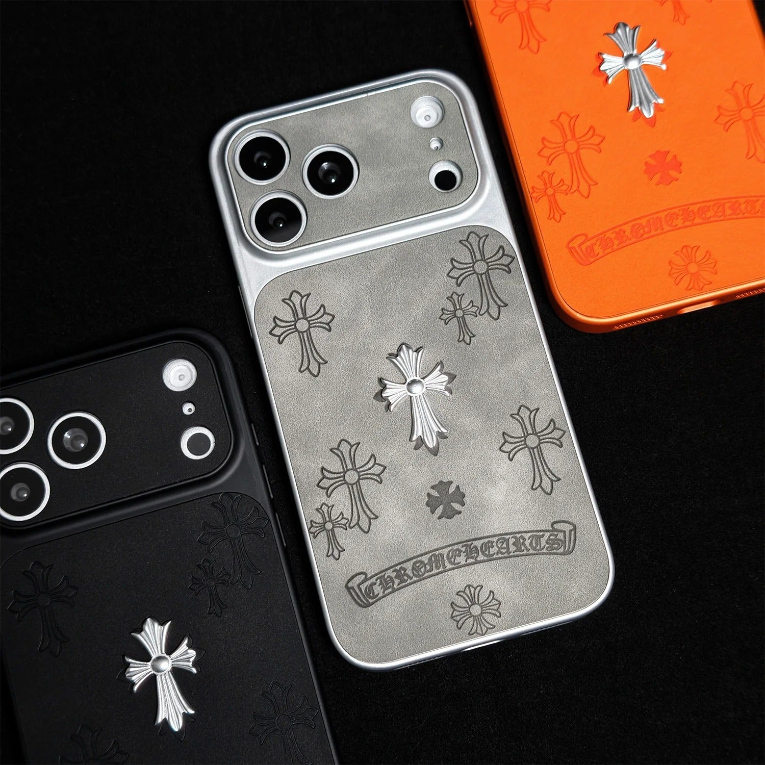 CR Hearts Cross Pendant iPhone Case