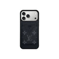 Retro Letter Brown Card Pocket iPhone Case