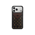 Brown Little Letter Card Pocket iPhone Case