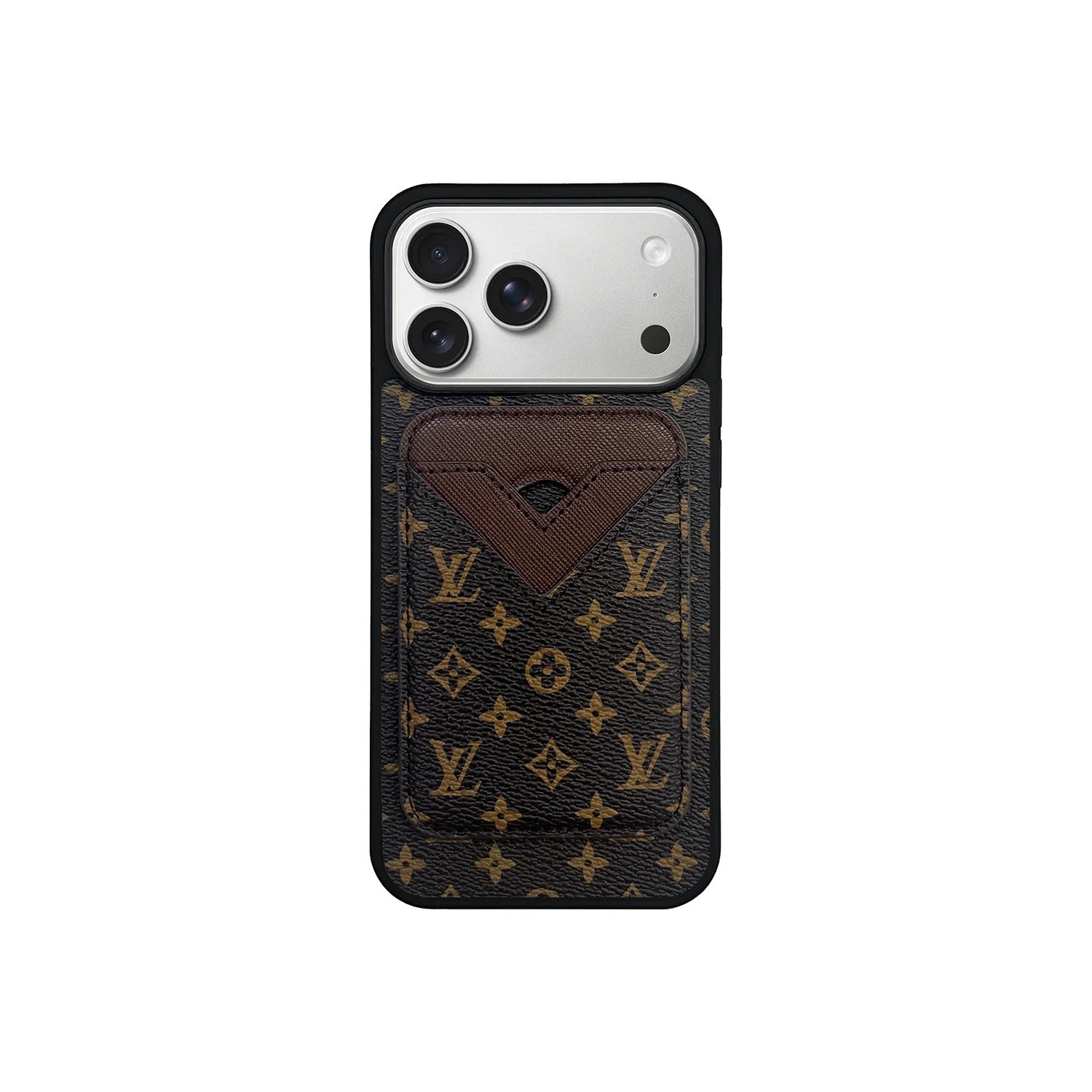 Brown Little Letter Card Pocket iPhone Case