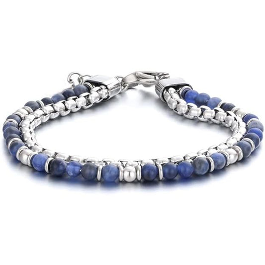 Men's Stainless Steel Beaded Bracelet