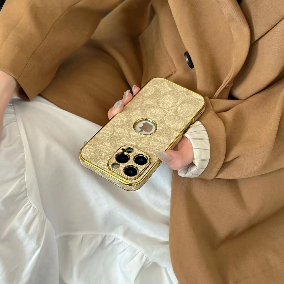 Electroplated Ch Monogram iPhone Case