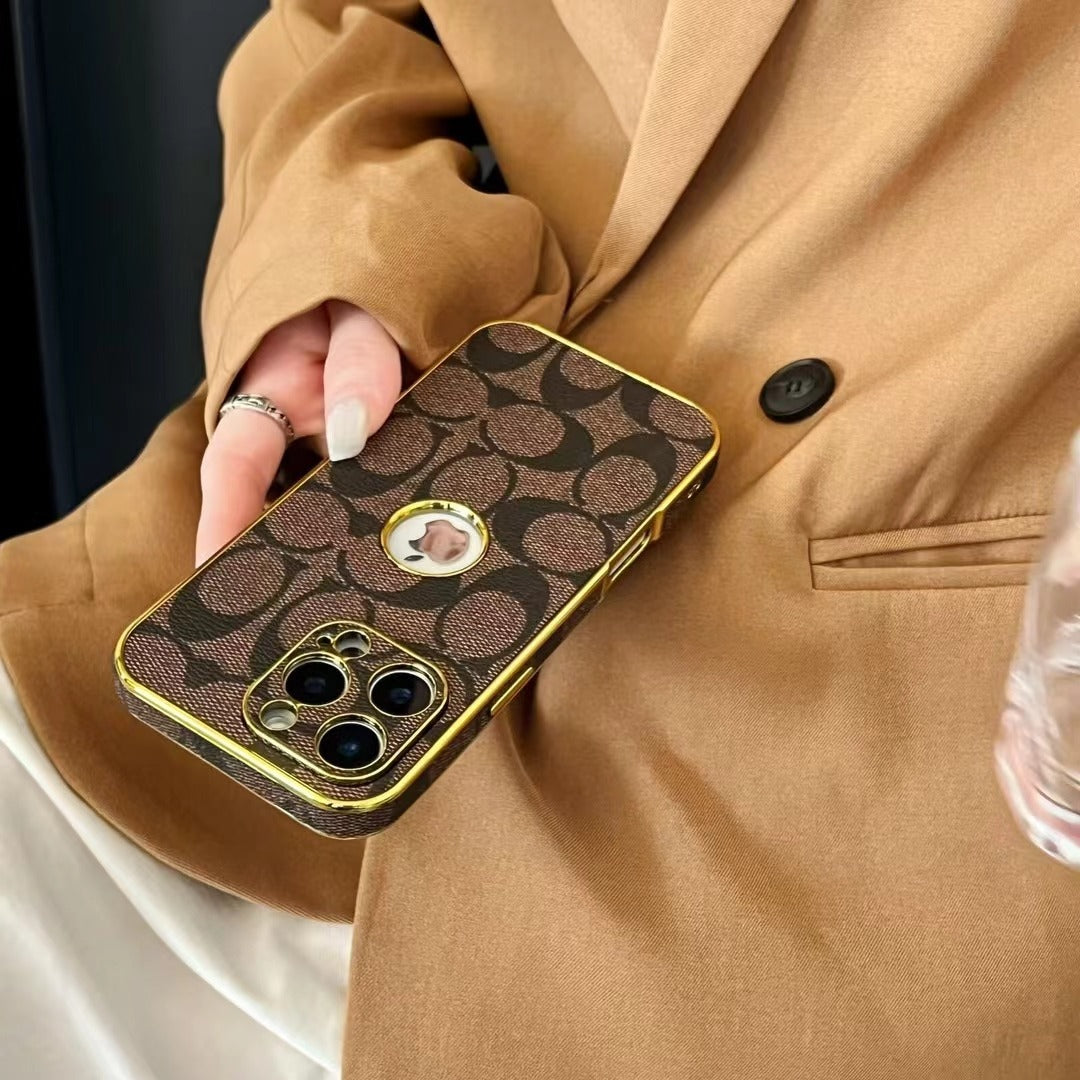 Electroplated Ch Monogram iPhone Case