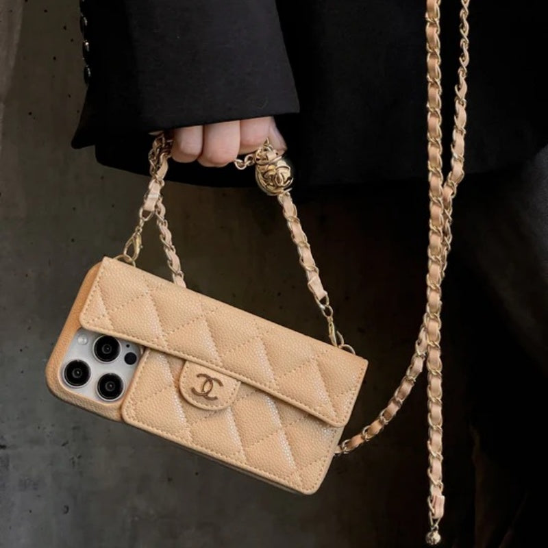 CC Card Bag Leather Chain iPhone Case