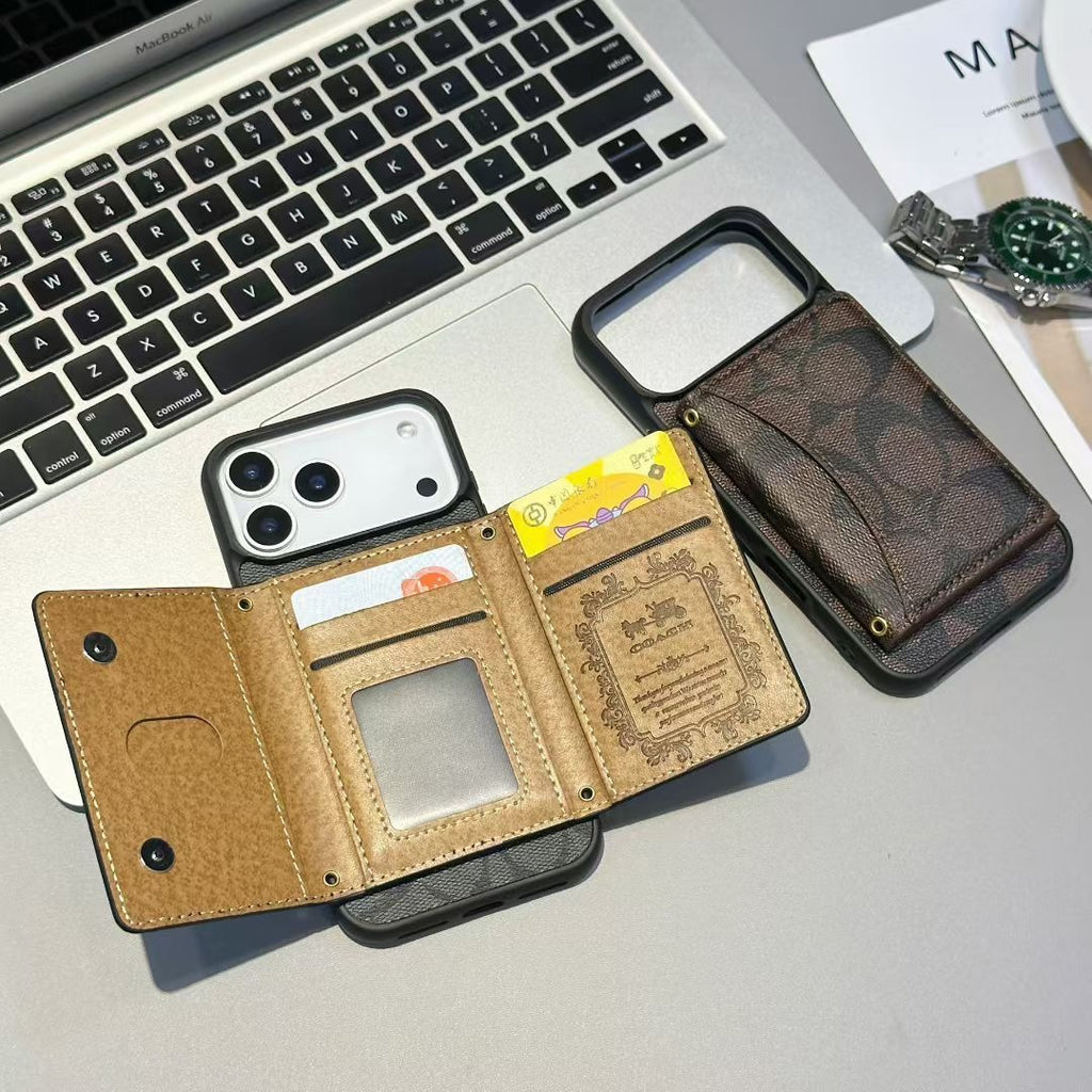 CH Style Signature Print Wallet iPhone Case