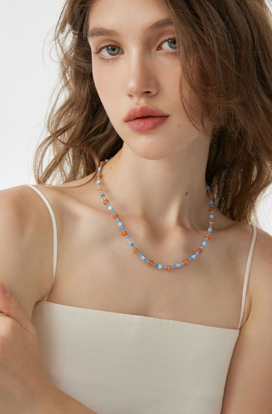 Colorful Beaded Natural Stone Necklace