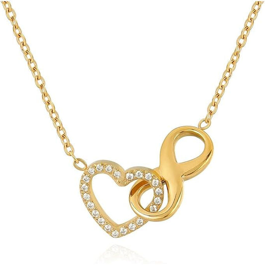 14k gold-plated infinity heart necklace for men and women