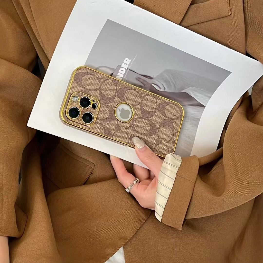 Electroplated Ch Monogram iPhone Case