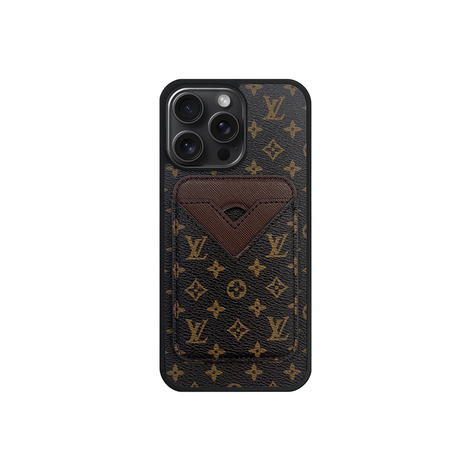Brown Little Letter Card Pocket iPhone Case