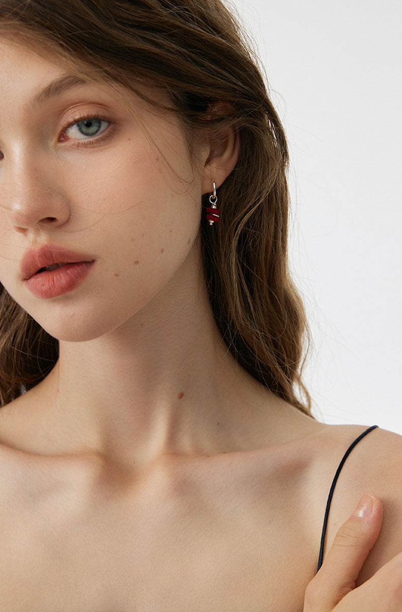 Retro Red Lantern Earrings