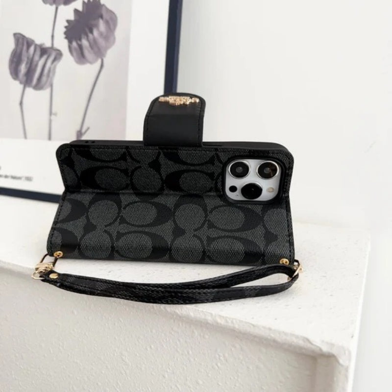 Leather Flip iPhone Case  With Card Holder