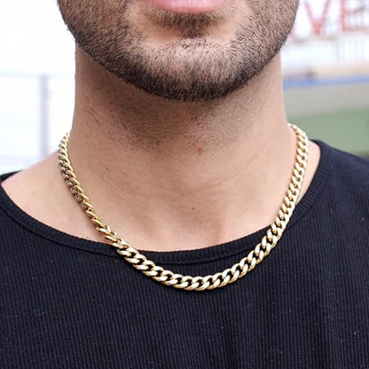 Men's gold-plated thick necklace