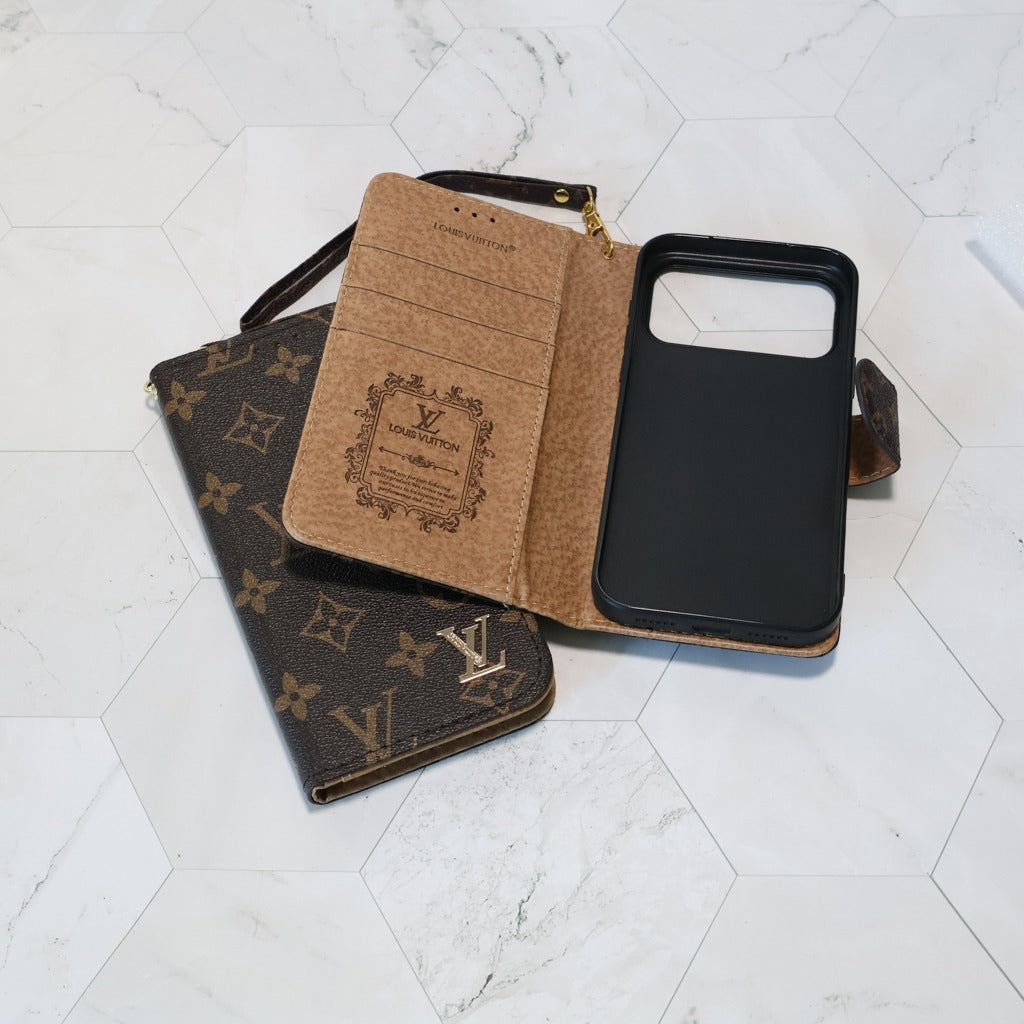 Classic Leather Wallet iPhone Case 14-17 Pro Max Plus Air