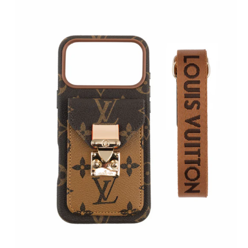 Luxury-Inspired Leather Card Pocket iPhone Case