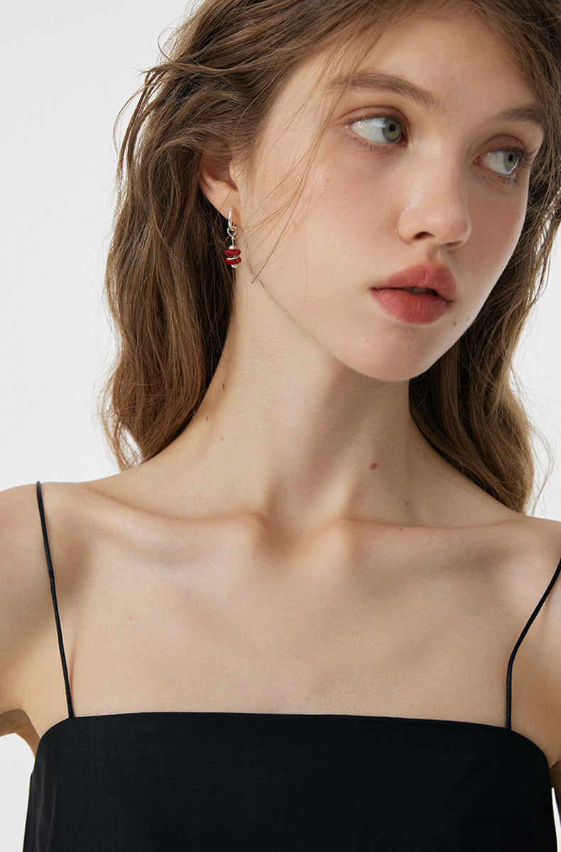 Retro Red Lantern Earrings