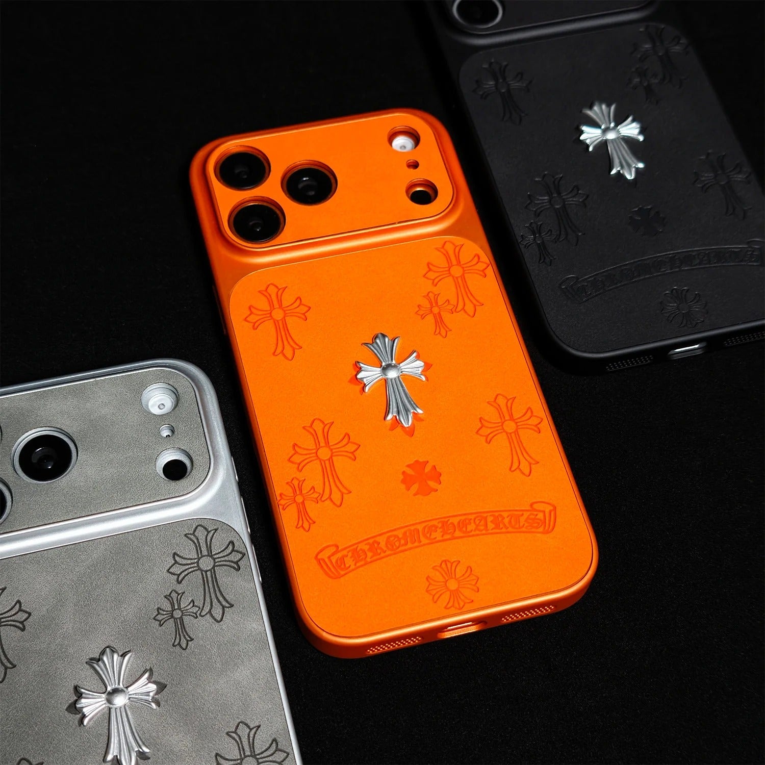 CR Hearts Cross Pendant iPhone Case