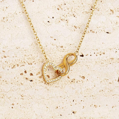 14k gold-plated infinity heart necklace for men and women