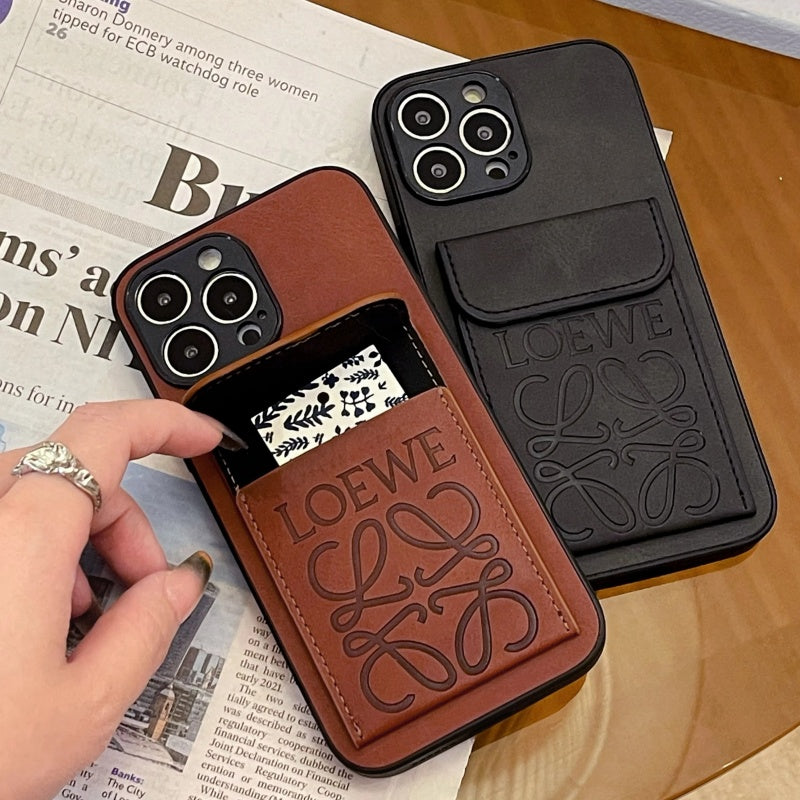 Brown iPhone Case With Card Holder