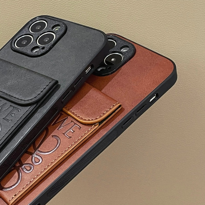 Brown iPhone Case With Card Holder