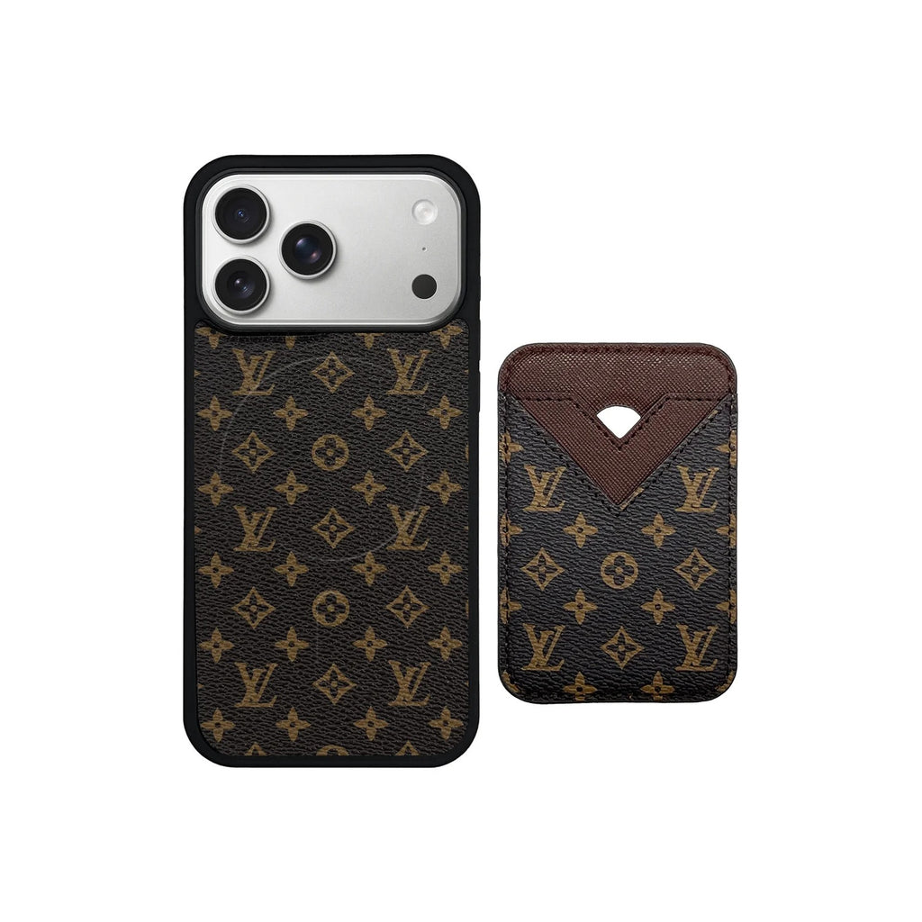 Brown Little Letter Card Pocket iPhone Case
