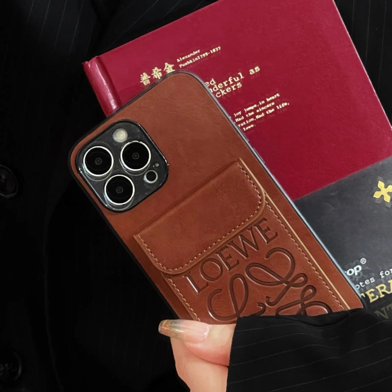 Brown iPhone Case With Card Holder