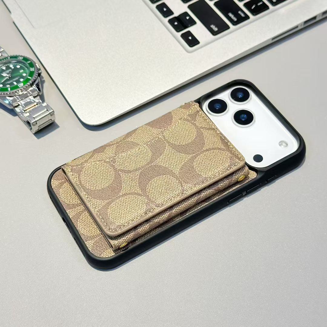 CH Style Signature Print Wallet iPhone Case