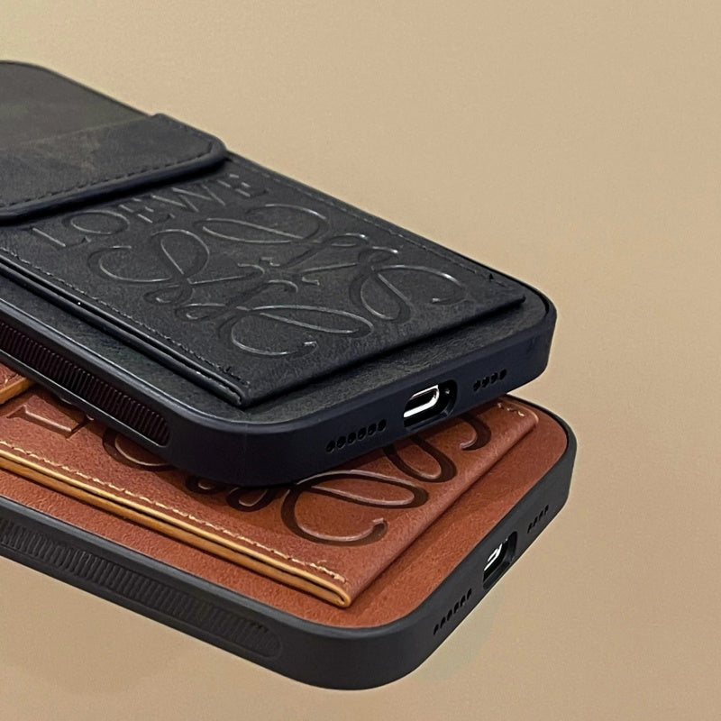 Brown iPhone Case With Card Holder