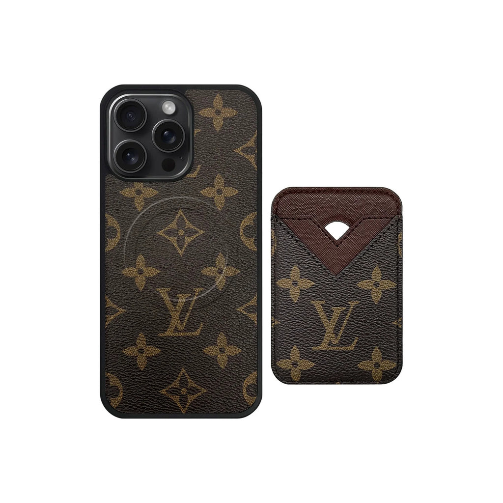 Retro Letter Card Pocket iPhone Case