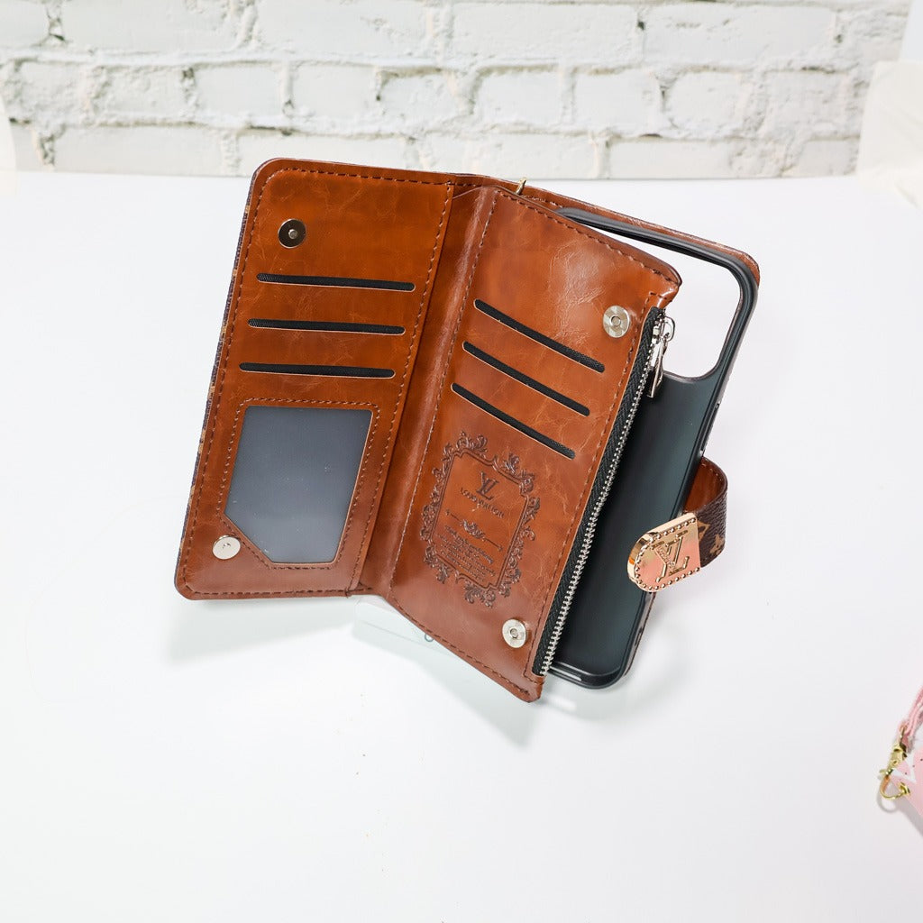 4 Color Zippered Wallet Phone Case for iPhone Series