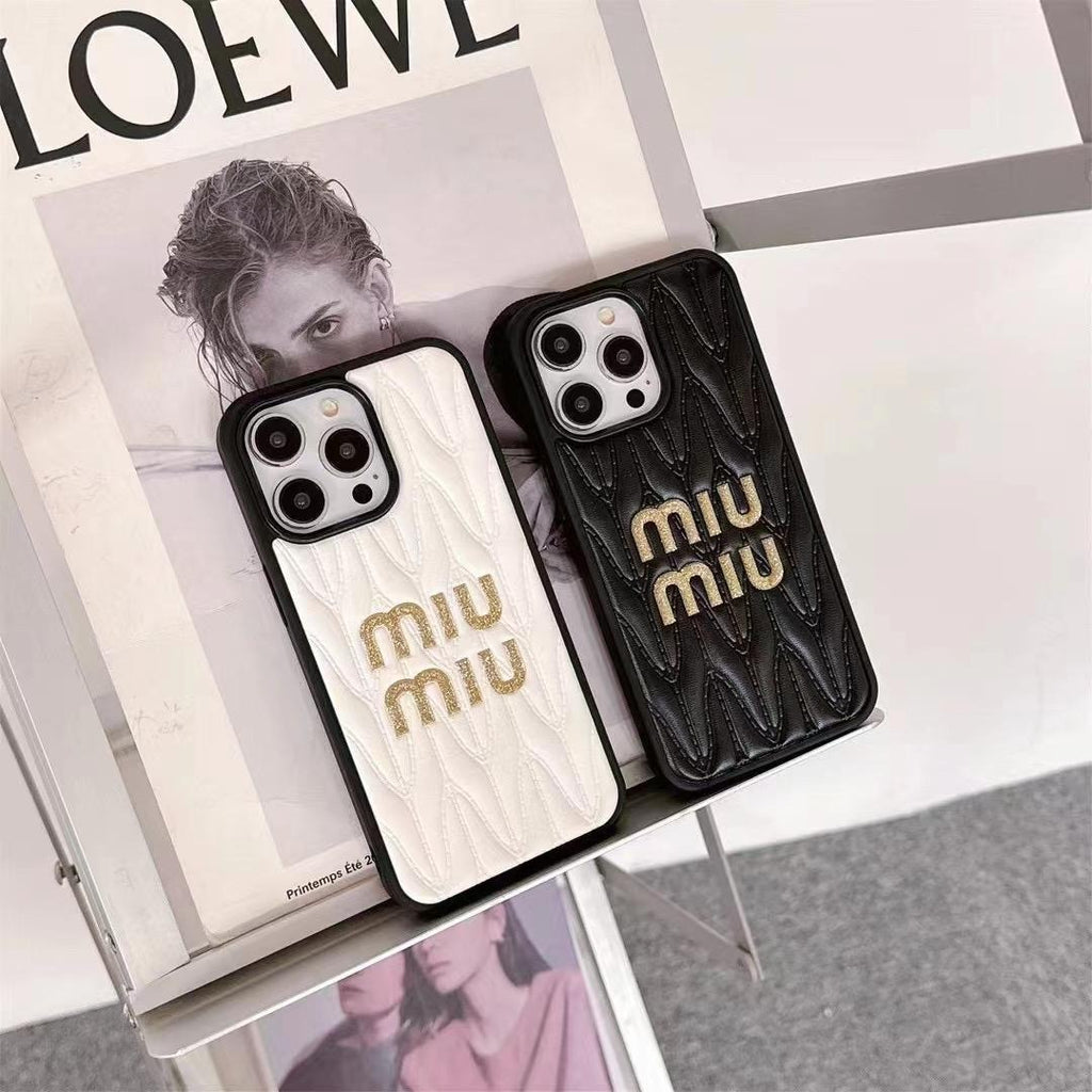 MM 3 Color Soft Leather Quilted iPhone Case
