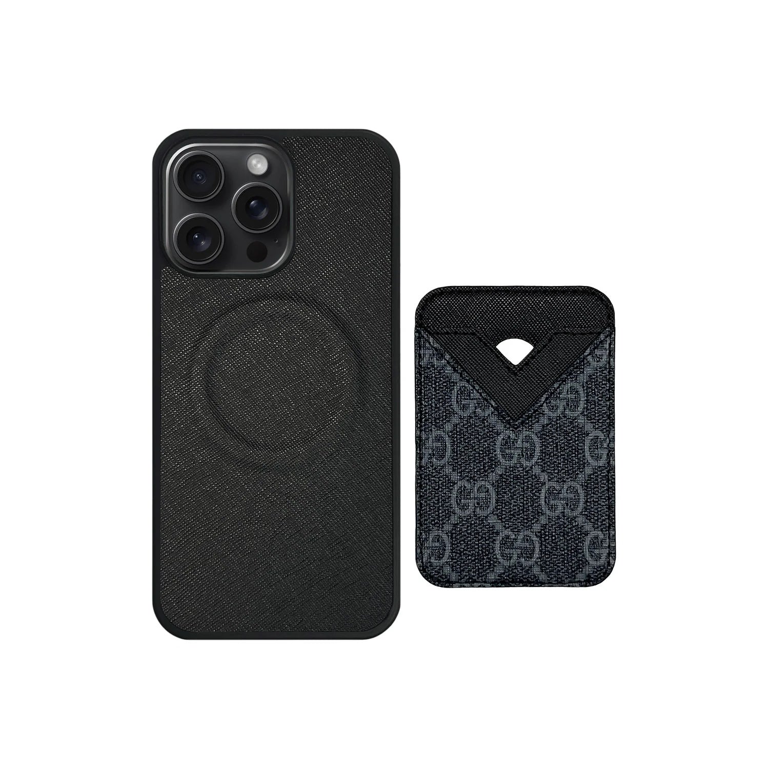 Retro Pattern Card Pocket iPhone Case