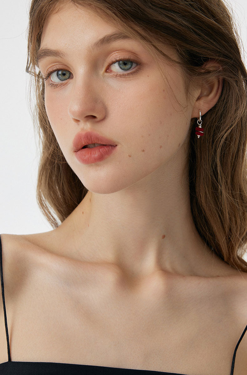 Retro Red Lantern Earrings