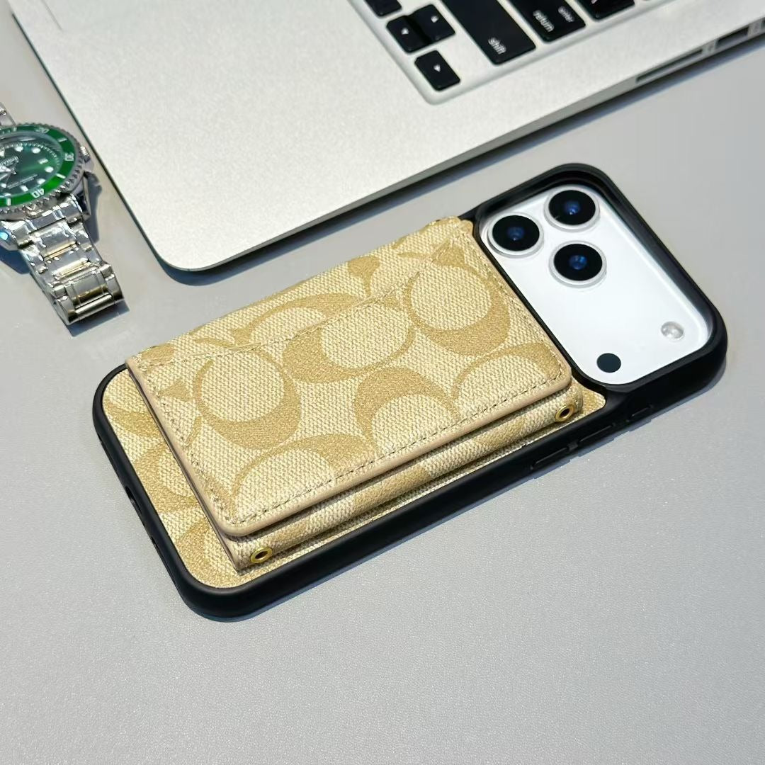 CH Style Signature Print Wallet iPhone Case