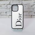 DR Black And White Leather iPhone Case