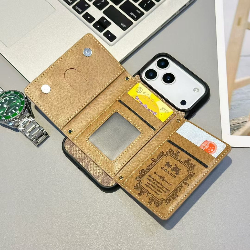 CH Style Signature Print Wallet iPhone Case