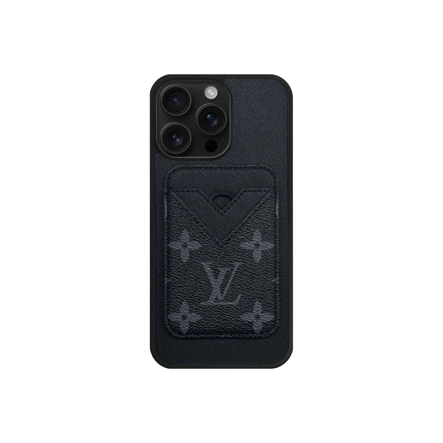 Retro Letter Brown Card Pocket iPhone Case