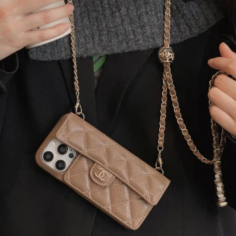 CC Card Bag Leather Chain iPhone Case