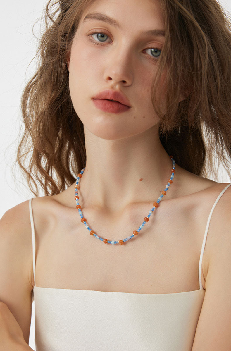 Colorful Beaded Natural Stone Necklace