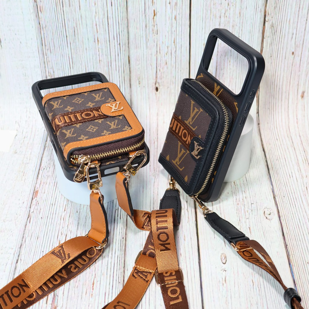 Designer Crossbody Zipped iPhone Case