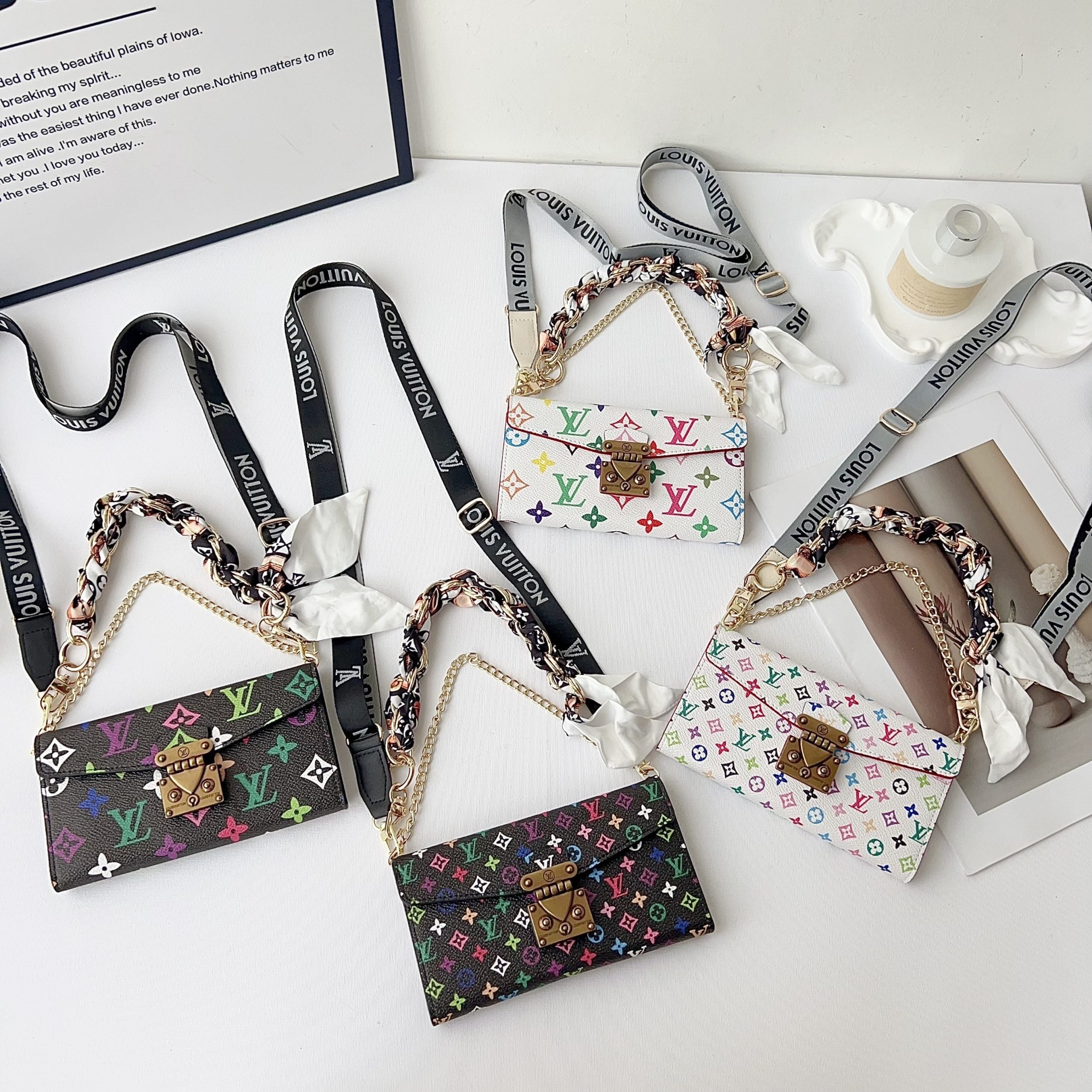 Multicolor Style Crossbody Case Wallet iPhone Case