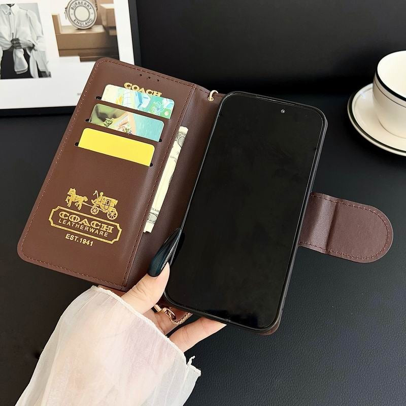 Leather Flip iPhone Case  With Card Holder